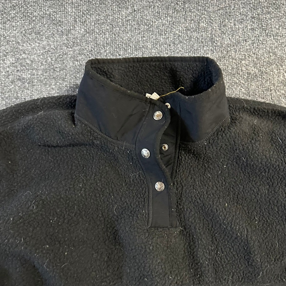 The North Face Fleece Pullover Womens XXL Black Snap Neck Mock Neck Warm Casual